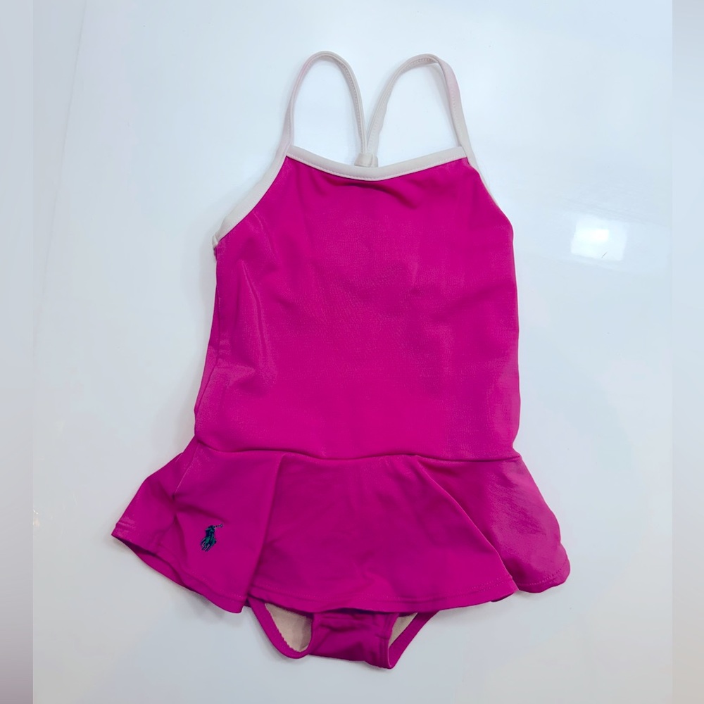 Baby Girl Polo Pony Ruffled One-Piece Swimsuit - 18 months - pink